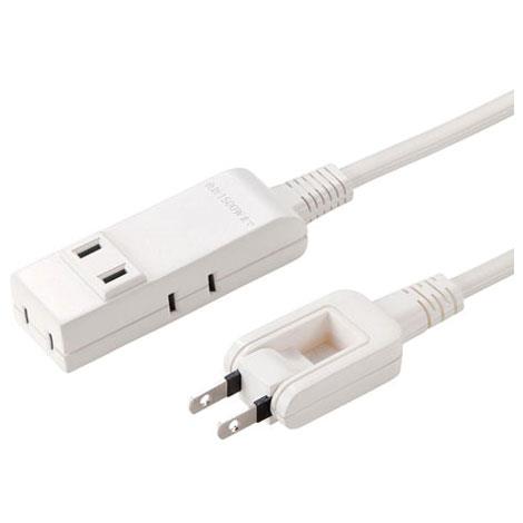 サンワサプライ TAP-M81W ホワイト マイクロ電源タップ 4個口 上挿し1・横挿し3 1m