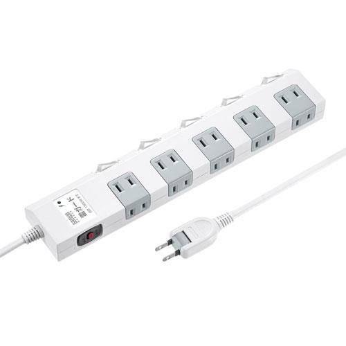 サンワサプライ TAP-SP2110SW-1 節電タップ 2P 10個口 1m