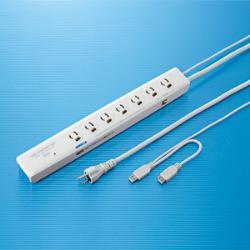 サンワサプライ TAP-RE10SPUN 高性能雷連動タップ 3ピン7個口 2m