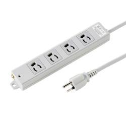 サンワサプライ TAP-K4SP-3 工事物件雷ガードタップ 3ピン4個口 3m