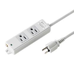 サンワサプライ TAP-K2NSP-3 工事物件雷ガードタップ 3ピン2個口 3m