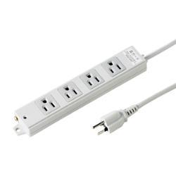 サンワサプライ TAP-K4NSP-3 工事物件雷ガードタップ 3ピン4個口 3m