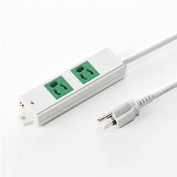 サンワサプライ TAP-K2-3G グリーン 工事物件タップ 3ピン2個口 3m