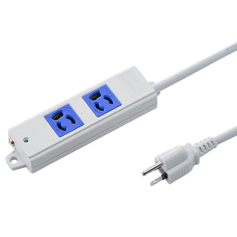 サンワサプライ 工事物件タップ 2個口 上挿し 3m TAP-K2-3BL ブルー