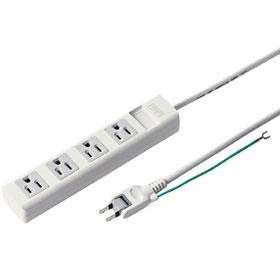 サンワサプライ 電源タップ 4個口 上挿し 5m TAP-N3450MGN