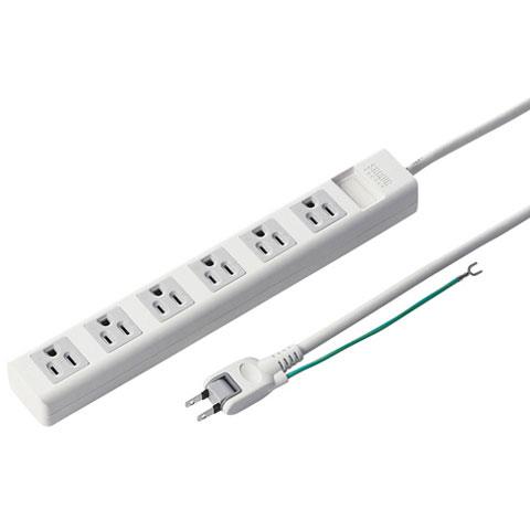 サンワサプライ 電源タップ 6個口 上挿し 5m TAP-N3650MGN ホワイト