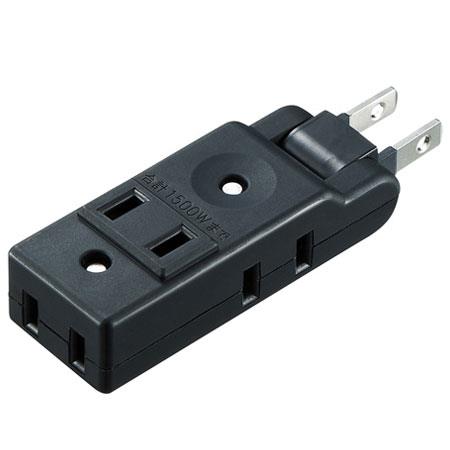 サンワサプライ スイングミニタップ 4個口 上挿し1・横挿し3 TAP-AC10BK ブラック