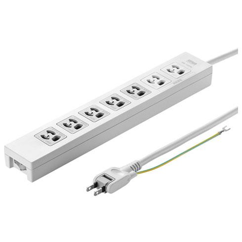 サンワサプライ TAP-F37-5KSR 電源タップ 7個口 上挿し 5m