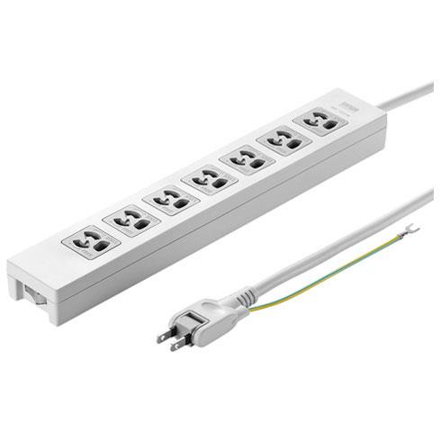 サンワサプライ TAP-F37-5ZSR 電源タップ 7個口 上挿し 5m