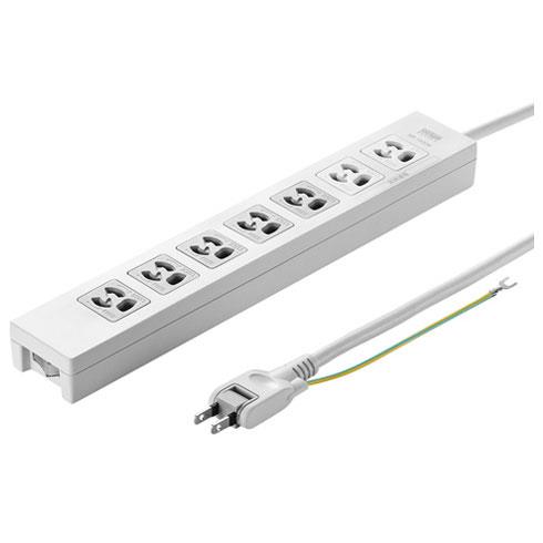 サンワサプライ TAP-F37-2KSR 電源タップ 7個口 上挿し 2m