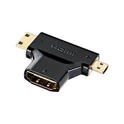 サンワサプライ AD-HD11MMC マットブラック HDMI変換アダプタ ミニ&マイクロHDMI