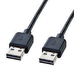 サンワサプライ KU-RAA1 ブラック 両面挿せるUSBケーブル A-Aタイプ 1m