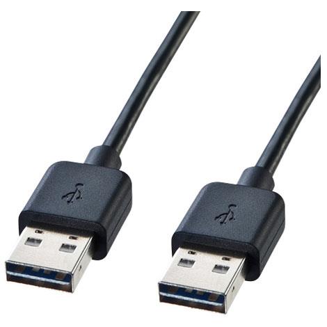 サンワサプライ KU-RAA2 ブラック 両面挿せるUSBケーブル 2m