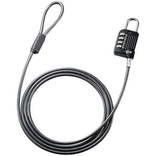 サンワサプライ SLE-32S ブラック ワイヤー一体型ダイヤル錠