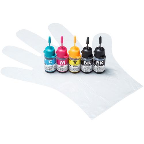 サンワサプライ INK-CM5S10 キヤノン用詰め替えインク 5色セット