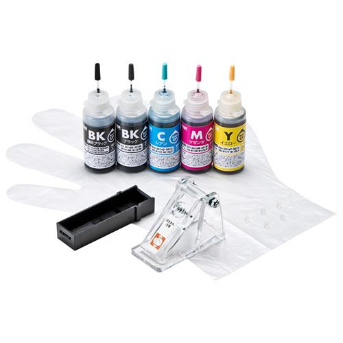サンワサプライ INK-C380S30S5 詰め替えインク BCI-380/XKI-N10PGBK・381/N11BK・C・M・Y用 5色セット 30ml