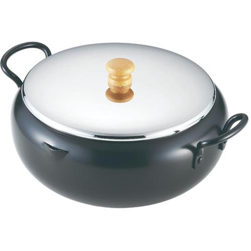 タマハシ YL-IH26WF イエローライン 両手天ぷら鍋 蓋付 26cm IH対応