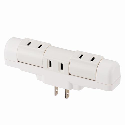 オーム電機(OHM) HS-A1250W 独立回転タップ 壁コンセント用 3個口 00-1250