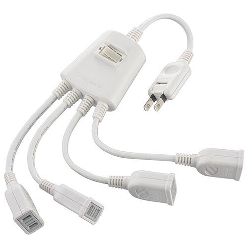 オーム電機(OHM) HS-TP4C10V3-W 電源分配コード 4個口 集中スイッチ付 00-1985