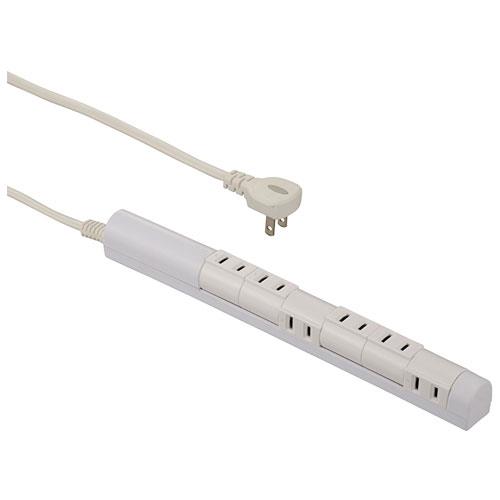 オーム電機(OHM) HS-T61C5S3-W ホワイト 回転スリムタップ 6個口 1.5m 00-5185