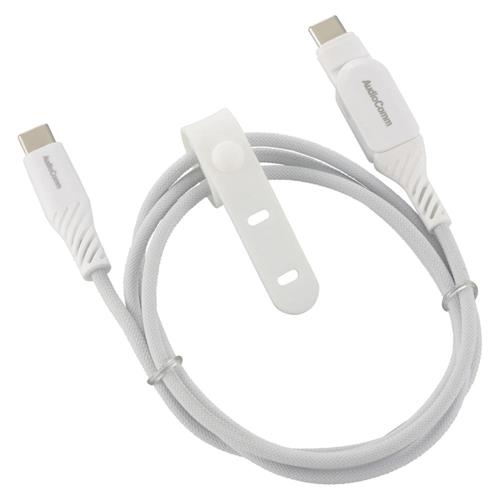 オーム電機(OHM) SMT-L10SS100N AudioComm さらさらUSBケーブル PD対応 Type-CtoC 片側スイング式 1m