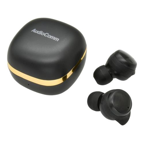 オーム電機(OHM) HP-W430N-K ブラック AudioComm 完全ワイヤレスイヤホン 03-2888