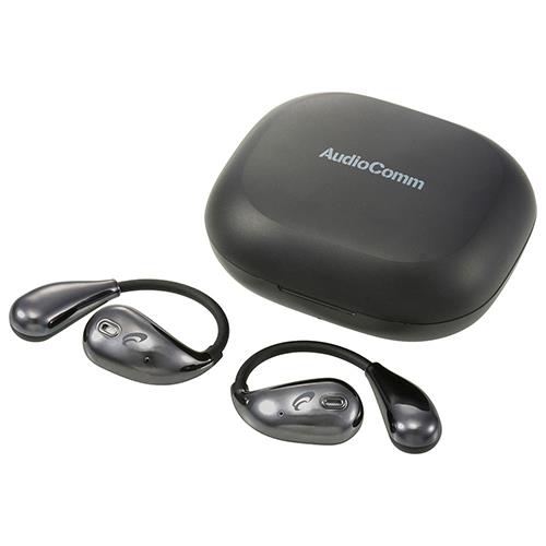 オーム電機(OHM) HP-W610N-K ブラック AudioComm 完全ワイヤレスイヤホン OWS Bluetooth5.4 HSP HFP A2DP AVRCPイヤーカフ イヤーフック 03-3193