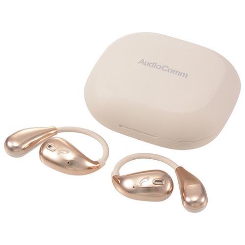 オーム電機(OHM) HP-W610N-U ベージュ AudioComm 完全ワイヤレスイヤホン OWS イヤーフック 03-3194