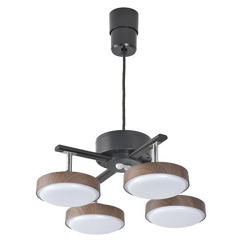 オーム電機(OHM) LT-YLP4RC-K LED4灯ペンダントライト ダークブラウン 06-1650