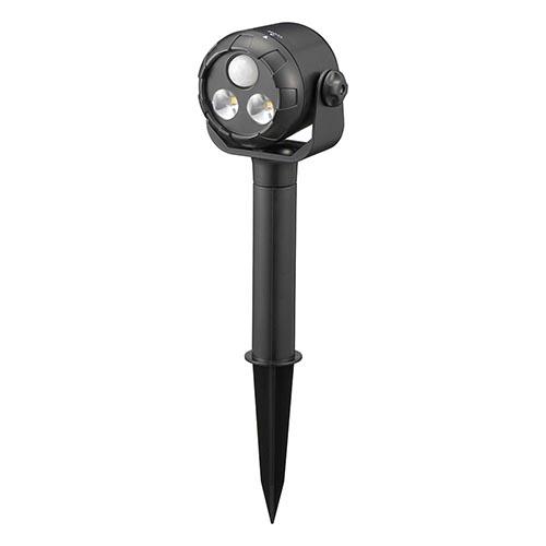 オーム電機(OHM) LS-B300GS-2 LEDガーデンライト 土にさして使うセンサーライト 電池式 昼白色 06-4102