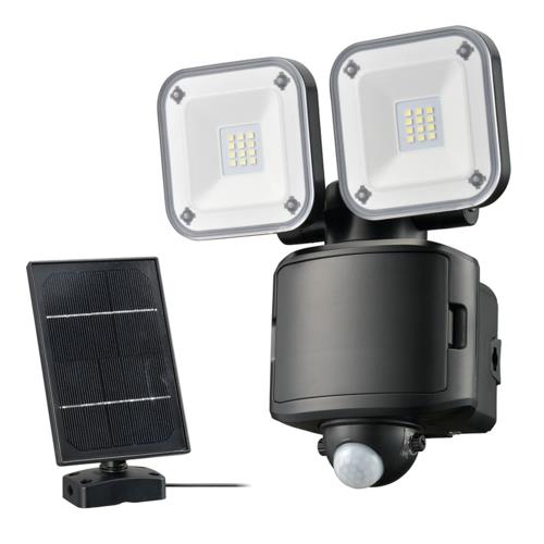 オーム電機(OHM) LS-S120W2 monban 防犯センサーライト 2灯ハイブリッド式 1200ルーメン