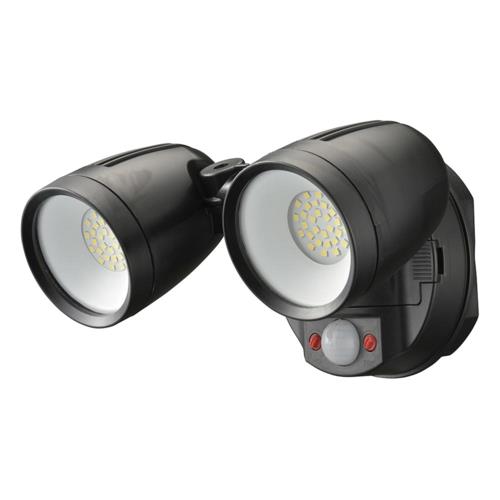 オーム電機(OHM) LS-B200Y2 monban 防犯センサーライト 2灯リチウム充電池式 2000ルーメン