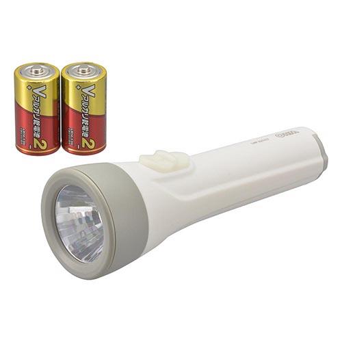 オーム電機(OHM) LHP-2211C7 LED懐中ライト 単2形乾電池×2本付き 110ルーメン