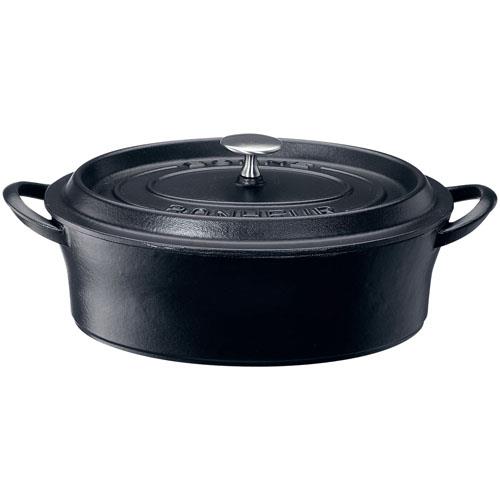 イシガキ産業 ボンボネール ココットオーバル IH対応 両手鍋 17cm 3624 ブラック