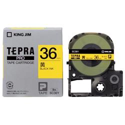 キングジム(KING JIM) テプラPRO カラーラベル パステル 黄 黒文字 36mm SC36Y