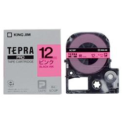 キングジム(KING JIM) テプラPRO カラーラベル パステル ピンク 黒文字 12mm SC12P