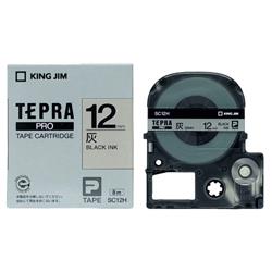 キングジム(KING JIM) テプラPRO カラーラベル パステル 灰 黒文字 12mm SC12H