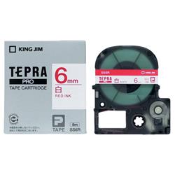 キングジム(KING JIM) テプラPRO 白ラベル 白 赤文字 6mm SS6R
