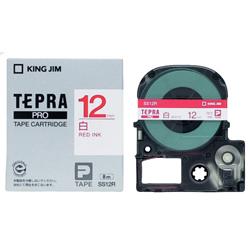 キングジム(KING JIM) テプラPRO 白ラベル 白 赤文字 12mm SS12R