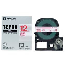 キングジム(KING JIM) テプラPRO 透明ラベル 透明 赤文字 12mm ST12R