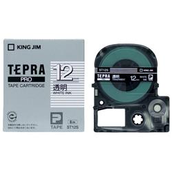 キングジム(KING JIM) テプラPRO 透明ラベル 透明 白文字 12mm ST12S