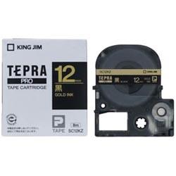 キングジム(KING JIM) テプラPRO カラーラベル パステル 黒 金文字 12mm SC12KZ