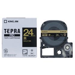 キングジム(KING JIM) テプラPRO カラーラベル パステル 黒 金文字 24mm SC24KZ