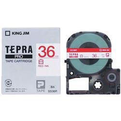 キングジム(KING JIM) テプラPRO 白ラベル 白 赤文字 36mm SS36R