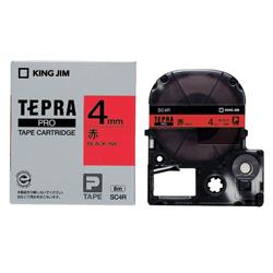 キングジム(KING JIM) テプラPRO カラーラベル パステル 赤 黒文字 4mm SC4R