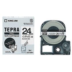 キングジム(KING JIM) テプラPRO インデックスラベル 白 黒文字 24mm SSY24K