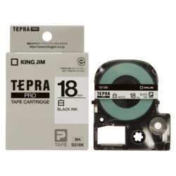 キングジム(KING JIM) テプラPRO 白ラベル 白 黒文字 18mm SS18K