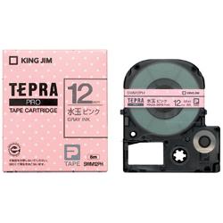 キングジム(KING JIM) テプラPRO 模様ラベル 水玉ピンク グレー文字 12mm SWM12PH