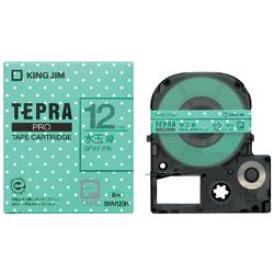 キングジム(KING JIM) テプラPRO 模様ラベル 水玉緑 グレー文字 12mm SWM12GH