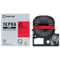 キングジム(KING JIM) テプラPRO カラーラベル パステル 赤 黒文字 6mm SC6R